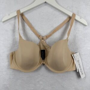 Dominique Womens Front Closure Racerback Underwire Bra Nude Beige 38B NEW